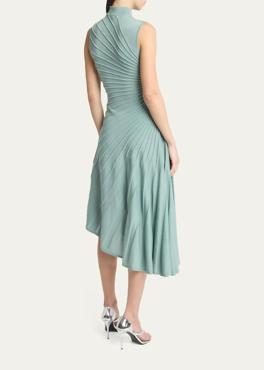 Alaïa Mock-Neck Sculpting Wool Dress | Thumbnail 3 Alaïa Mock-Neck Sculpting Wool Dress | Thumbnail 3