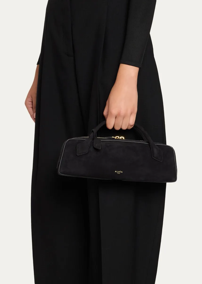 Alaïa Teckel Top-Handle Bag in Suede and Leather | Thumbnail 2