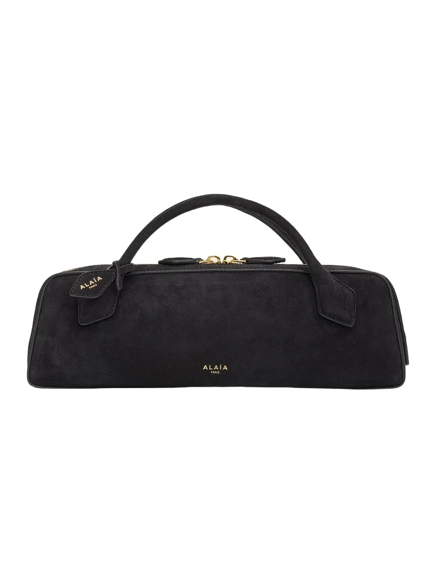 Alaïa Teckel Top-Handle Bag in Suede and Leather
