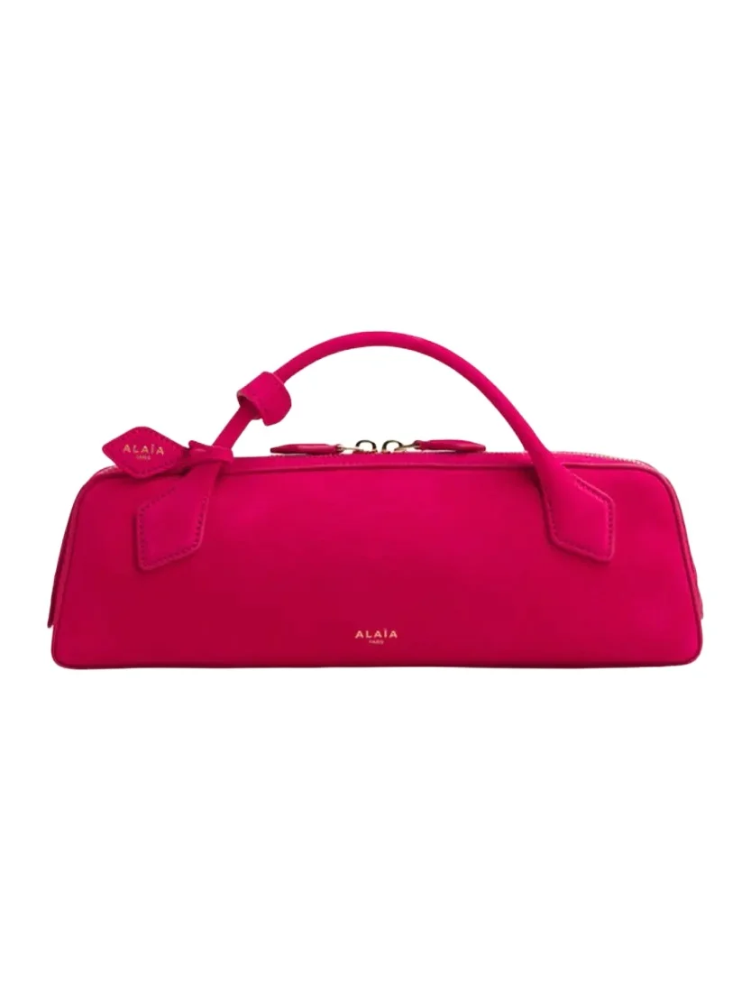 Teckel Top-Handle Bag in Suede and Leather