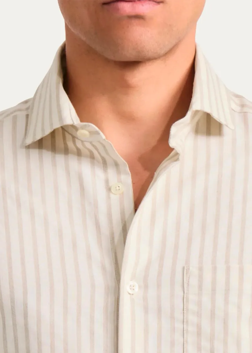 Frescobol Carioca Men's Emilio Cotton Pinstripe Button-Front Shirt | Thumbnail 4