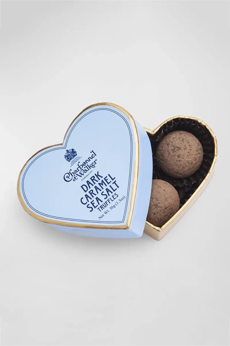 Charbonnel Et Walker Blue Heart Box Sea Salt Dark Caramel Truffles | Thumbnail 2 Charbonnel Et Walker Blue Heart Box Sea Salt Dark Caramel Truffles | Thumbnail 2