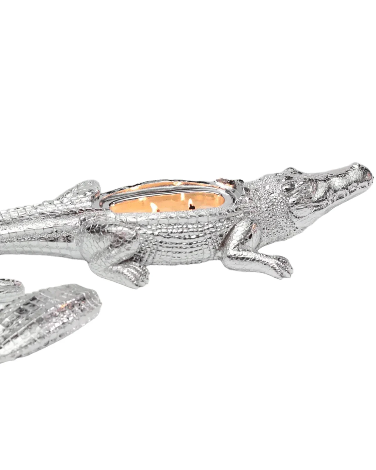 Silvertone Grand Alligator Candle, 14 oz.