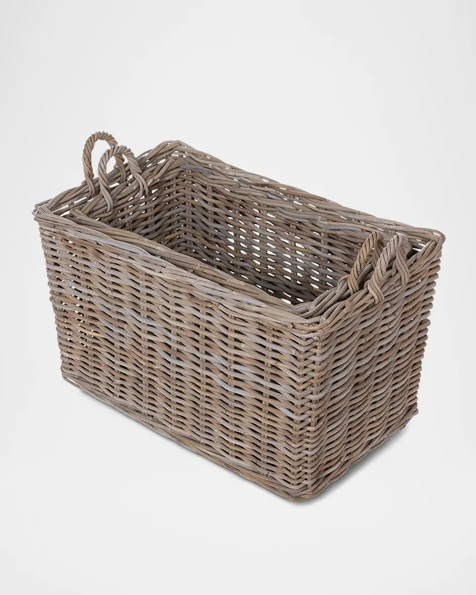 Park Hill Collection Rattan Woven Storage Basket with Casters | Thumbnail 3 Park Hill Collection Rattan Woven Storage Basket with Casters | Thumbnail 3