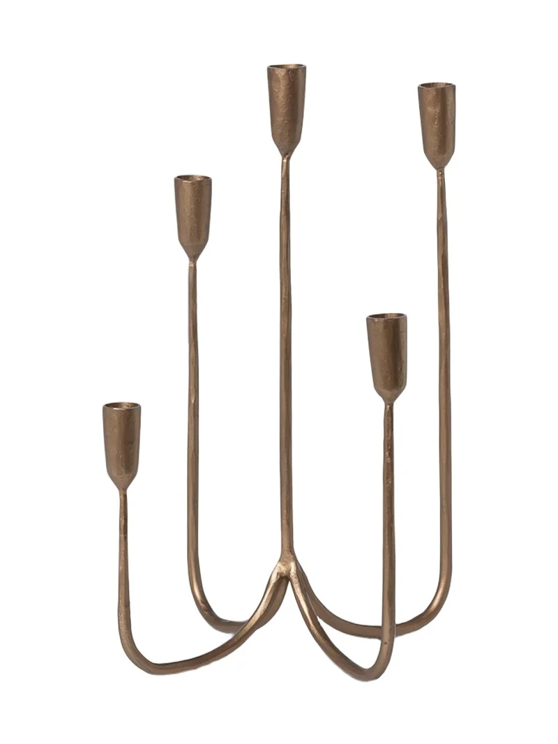 Short Forged Iron Candelabra, 17"
