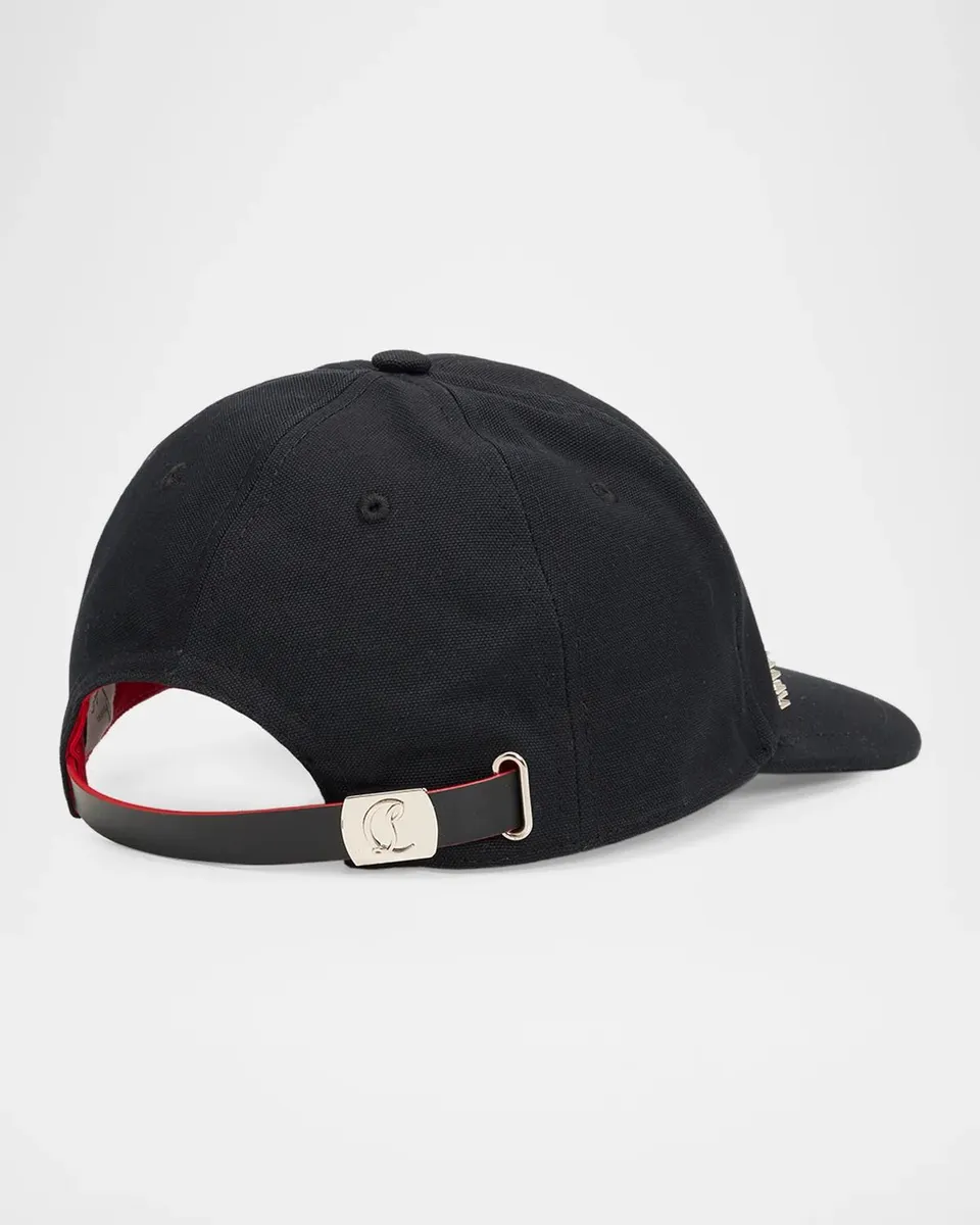 Christian Louboutin Men's Enky Loubishow Canvas Baseball Cap | Thumbnail 2 Christian Louboutin Men's Enky Loubishow Canvas Baseball Cap | Thumbnail 2