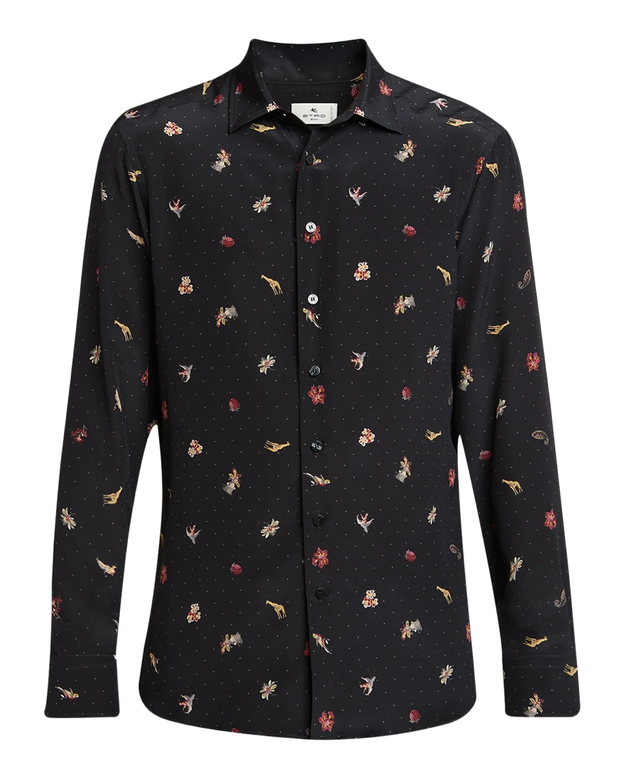 Etro Men's Classic-Fit Crepe de Chine Silk Button-Front Shirt
