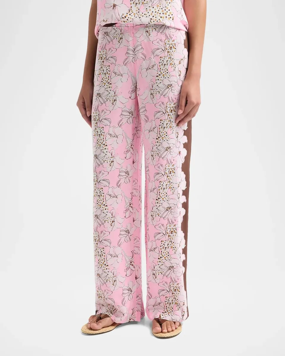 Lilly Pulitzer Vianna Coco Beach Silk Palazzo Pants | Thumbnail 4 Lilly Pulitzer Vianna Coco Beach Silk Palazzo Pants | Thumbnail 4