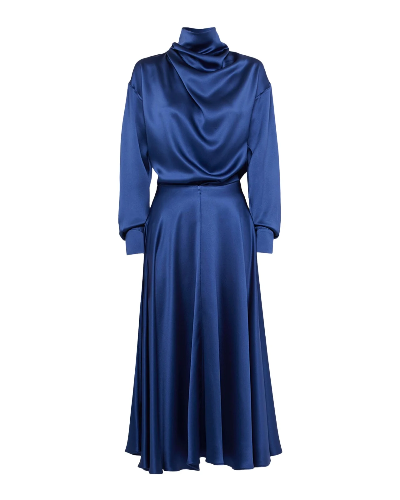 PRABAL GURUNG Draped Wrap-Neck Silk Midi Skirt