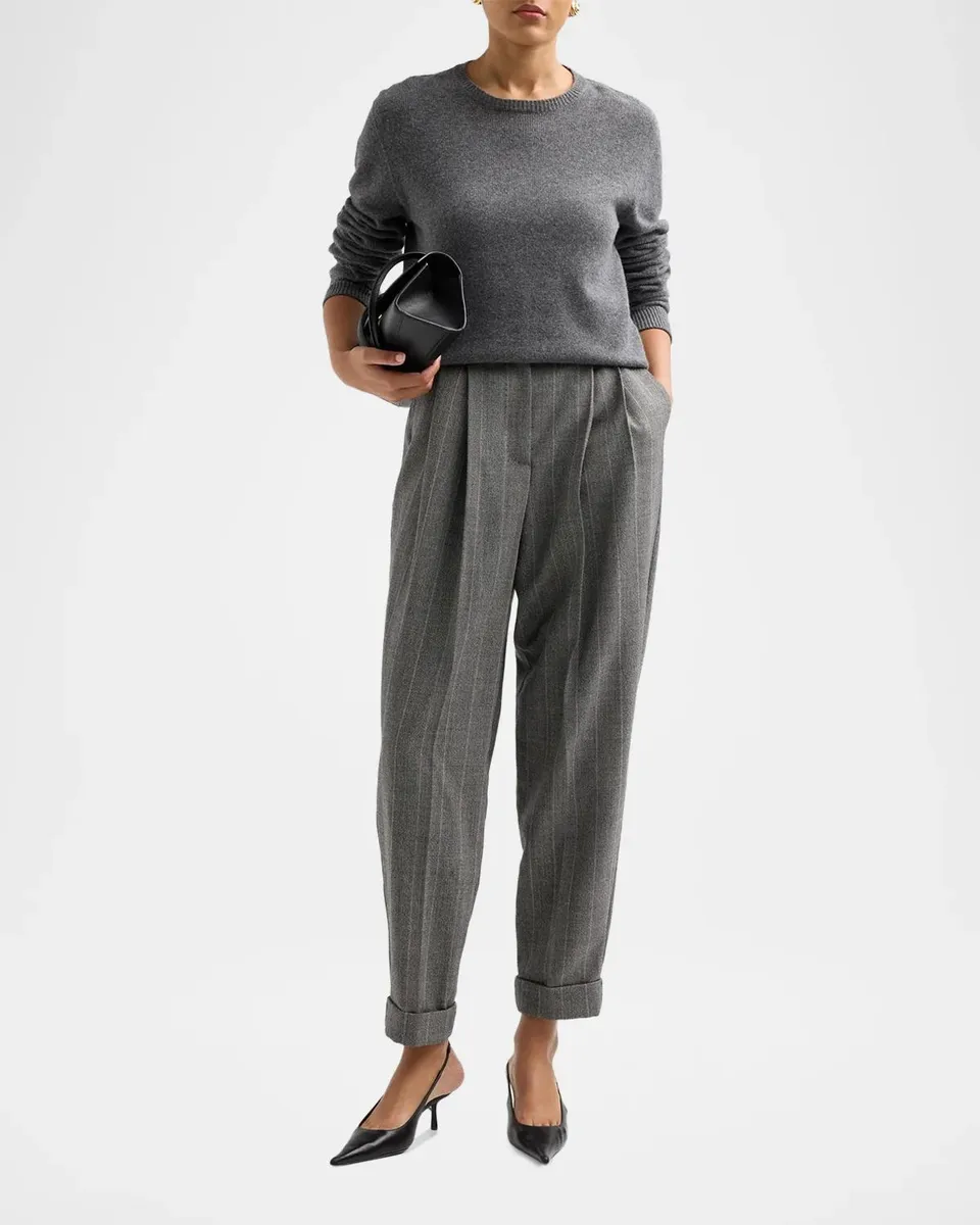 Dolce & Gabbana Pinstripe Wool Tapered Trousers | Thumbnail 2 Dolce & Gabbana Pinstripe Wool Tapered Trousers | Thumbnail 2