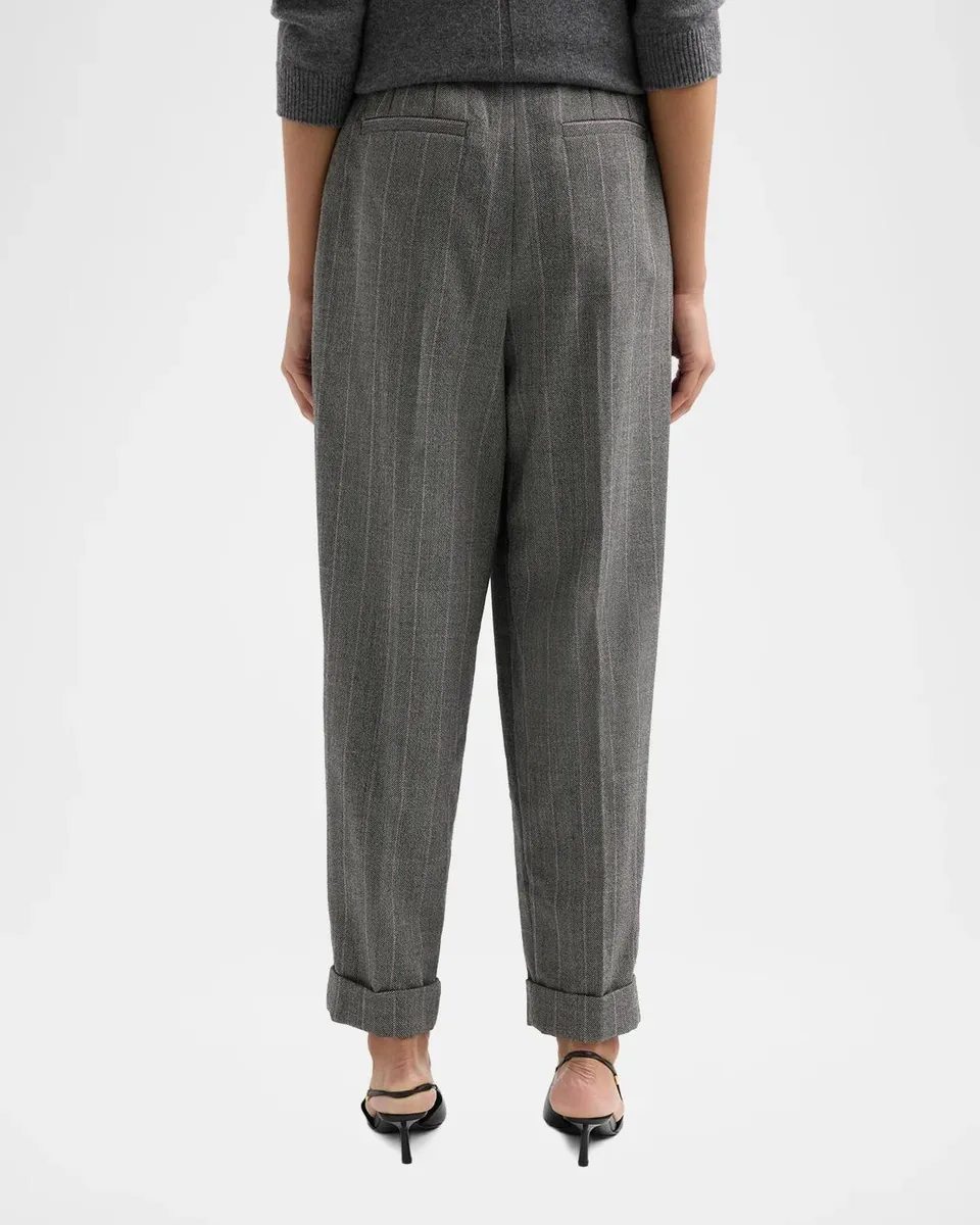 Dolce & Gabbana Pinstripe Wool Tapered Trousers | Thumbnail 3 Dolce & Gabbana Pinstripe Wool Tapered Trousers | Thumbnail 3