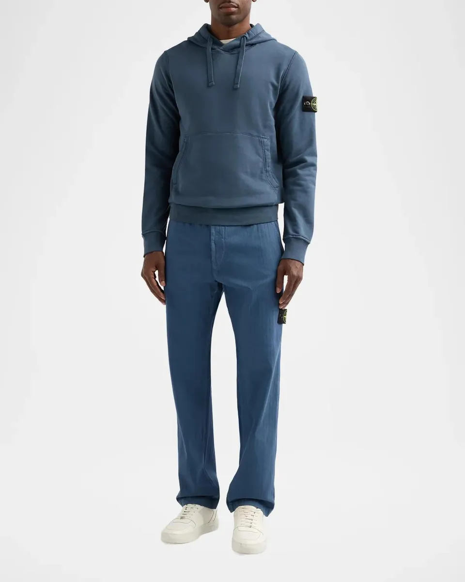 Stone Island Men's Cotton Drawstring Hoodie | Thumbnail 2
