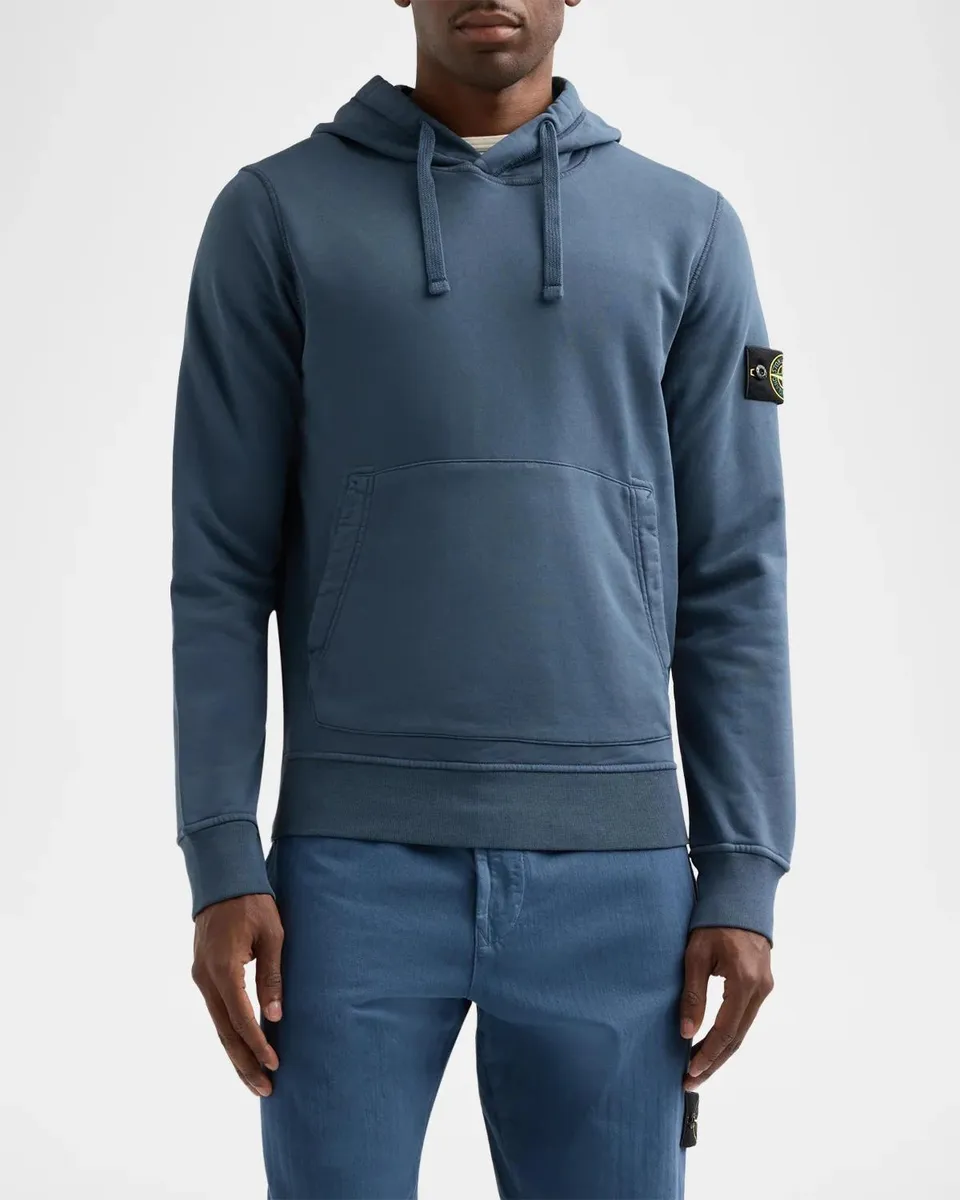 Stone Island Men's Cotton Drawstring Hoodie | Thumbnail 4