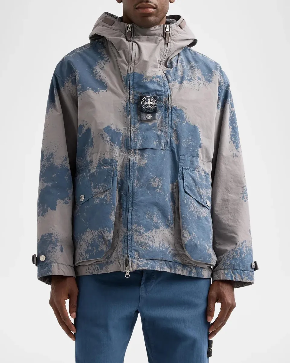 Stone Island Men's David Light Hand-Painted Short Parka | Thumbnail 4 Stone Island Men's David Light Hand-Painted Short Parka | Thumbnail 4