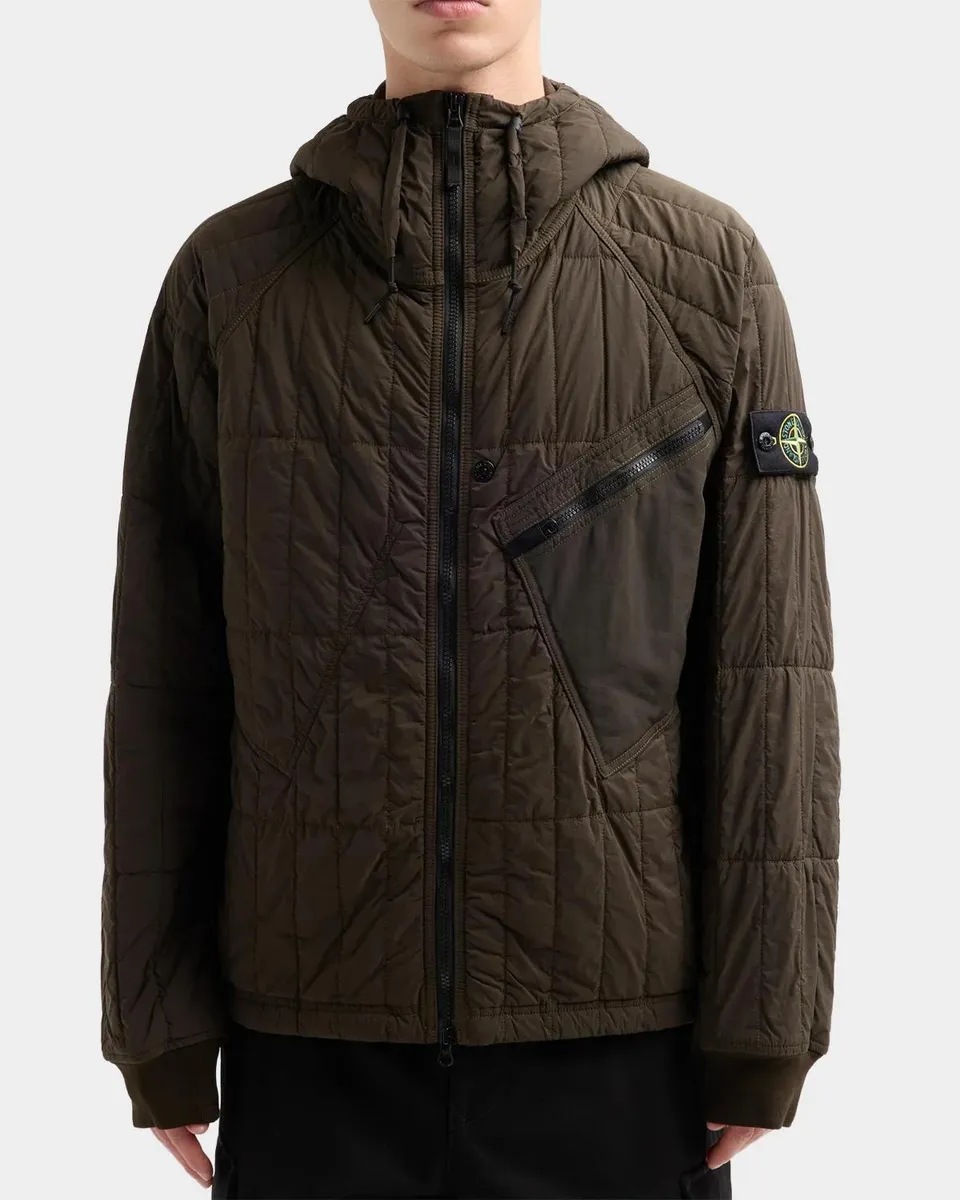 Stone Island Men's Capospalla Quilted Nylon Hooded Jacket | Thumbnail 3