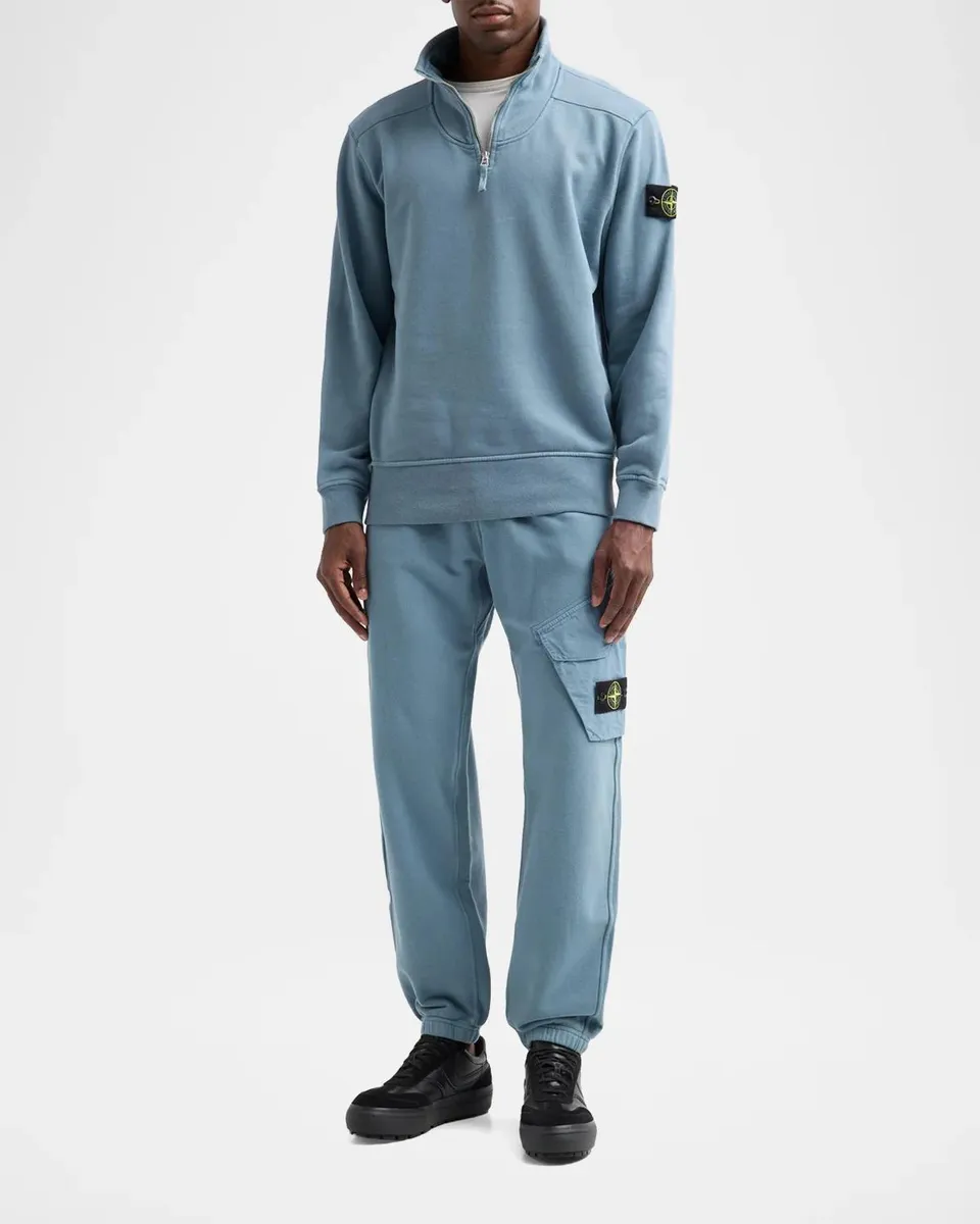 Stone Island Men's Felpa Cotton Quarter-Zip Sweatshirt | Thumbnail 2 Stone Island Men's Felpa Cotton Quarter-Zip Sweatshirt | Thumbnail 2