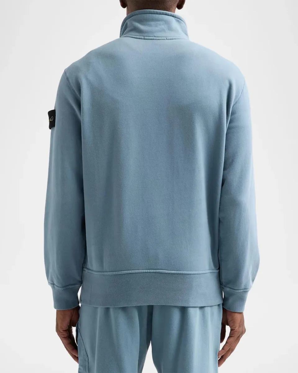 Stone Island Men's Felpa Cotton Quarter-Zip Sweatshirt | Thumbnail 3 Stone Island Men's Felpa Cotton Quarter-Zip Sweatshirt | Thumbnail 3