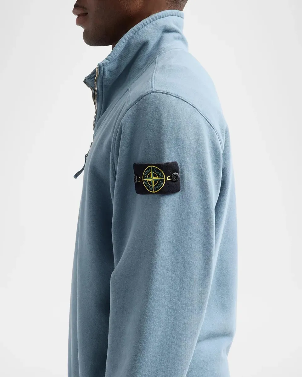 Stone Island Men's Felpa Cotton Quarter-Zip Sweatshirt | Thumbnail 5 Stone Island Men's Felpa Cotton Quarter-Zip Sweatshirt | Thumbnail 5