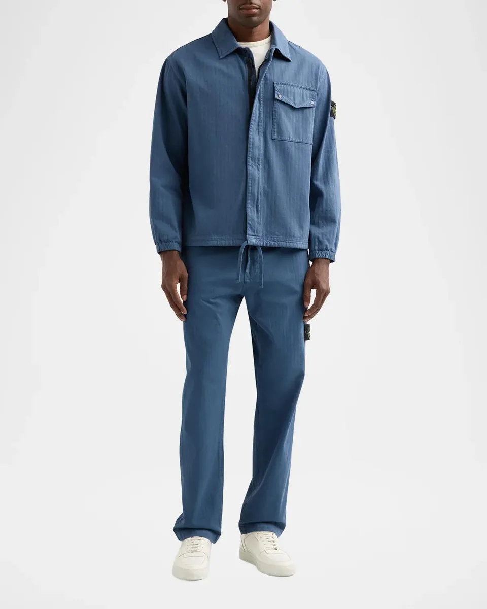 Stone Island Men's Textured Cotton Straight-Leg Pants | Thumbnail 2 Stone Island Men's Textured Cotton Straight-Leg Pants | Thumbnail 2