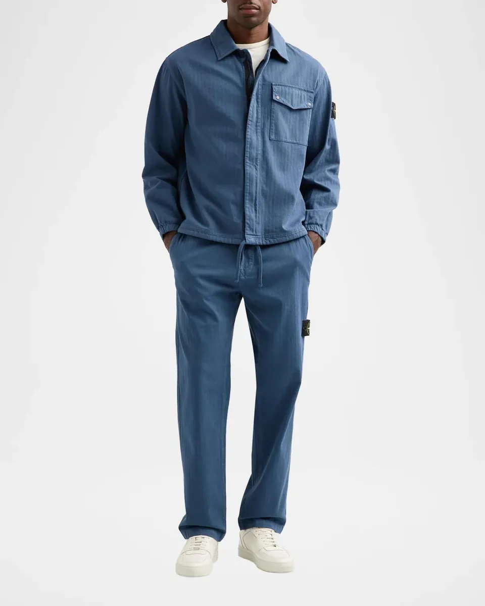Stone Island Men's Textured Cotton Shirt Jacket | Thumbnail 2 Stone Island Men's Textured Cotton Shirt Jacket | Thumbnail 2