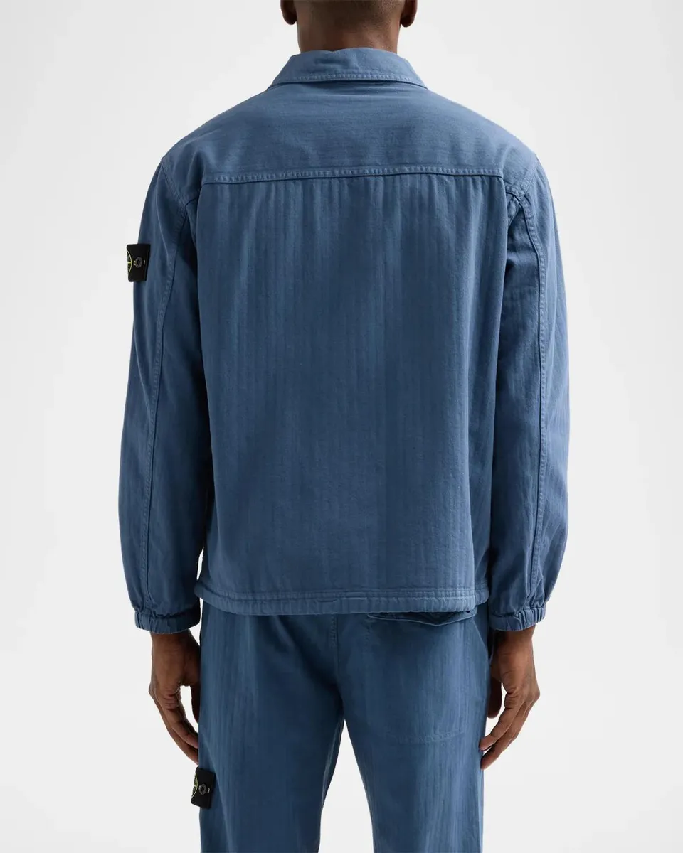 Stone Island Men's Textured Cotton Shirt Jacket | Thumbnail 3 Stone Island Men's Textured Cotton Shirt Jacket | Thumbnail 3