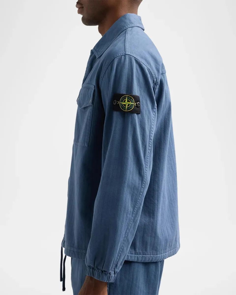 Stone Island Men's Textured Cotton Shirt Jacket | Thumbnail 5 Stone Island Men's Textured Cotton Shirt Jacket | Thumbnail 5