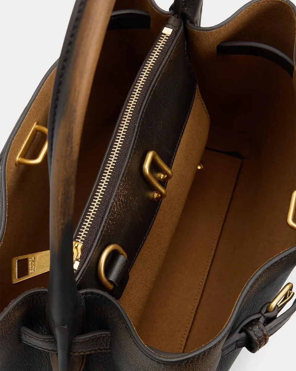 Tod's Mini Burnished Leather Top-Handle Bag | Thumbnail 3