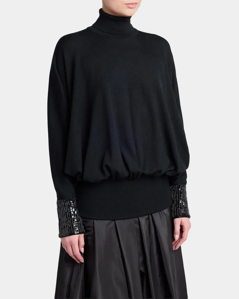 Valentino Garavani Turtleneck Sequined Balloon Sweater | Thumbnail 4