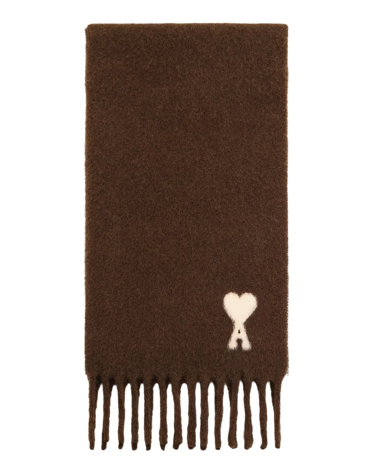 AMI PARIS Logo Alpaca-Blend Knit Scarf