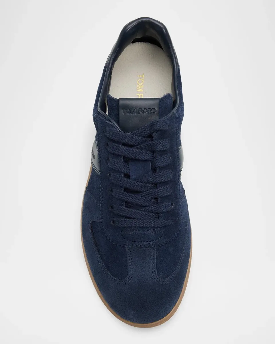 Tom Ford Men's Suede T Low-Top Sneakers | Thumbnail 3