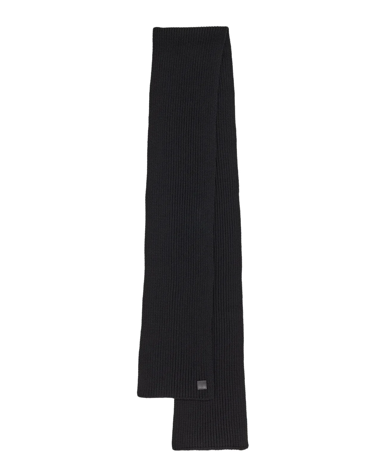 Saint Laurent Men's YSL-Patch Rib-Knit Scarf in Wool