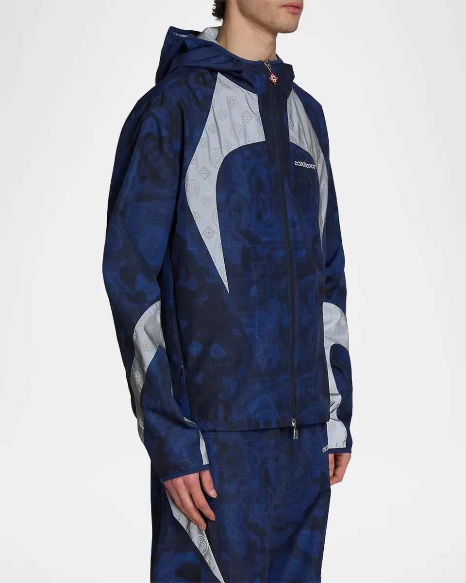 Casablanca Men's Printed Full-Zip Hooded Jacket | Thumbnail 4