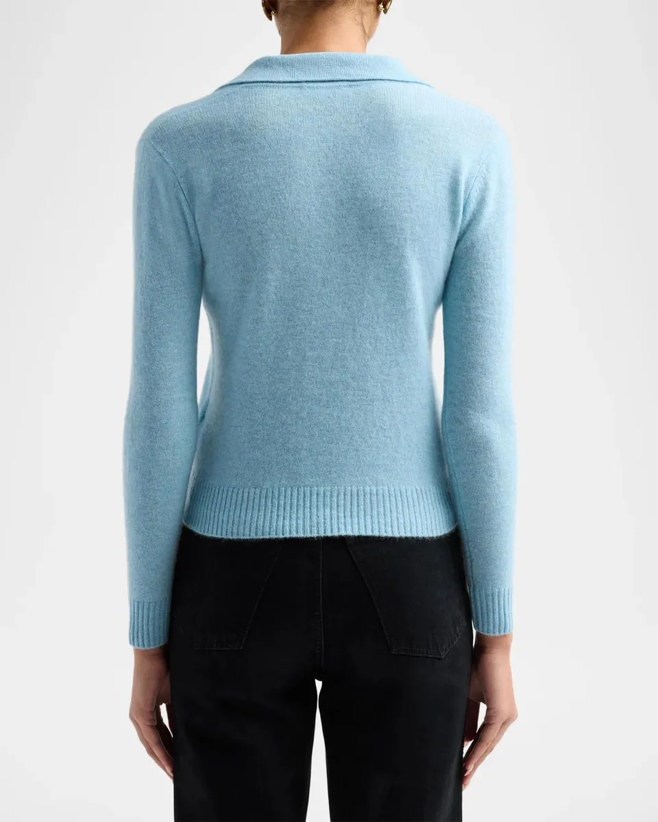 Neiman Marcus Cashmere Collection Basic Cashmere Polo Sweater | Thumbnail 3 Neiman Marcus Cashmere Collection Basic Cashmere Polo Sweater | Thumbnail 3