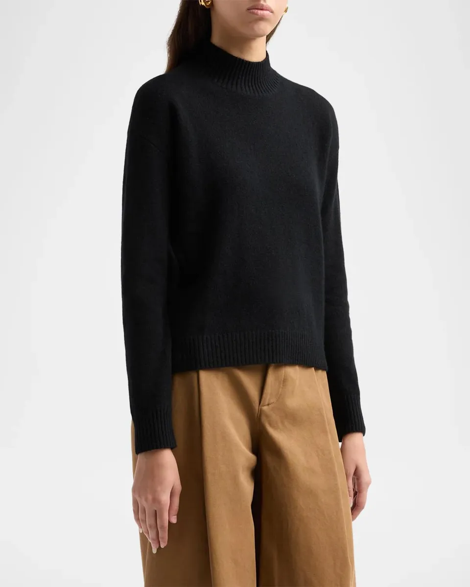 Neiman Marcus Cashmere Collection Basic Cashmere Mock Turtleneck Sweater | Thumbnail 4