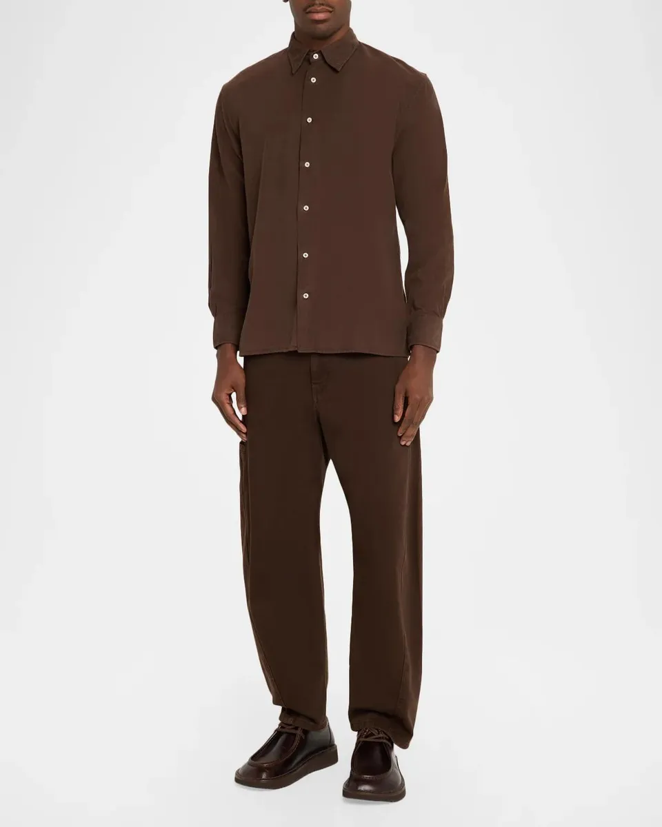 OFFICINE GÉNÉRALE Men's Fine-Wale Corduroy Button-Front Shirt | Thumbnail 2 OFFICINE GÉNÉRALE Men's Fine-Wale Corduroy Button-Front Shirt | Thumbnail 2