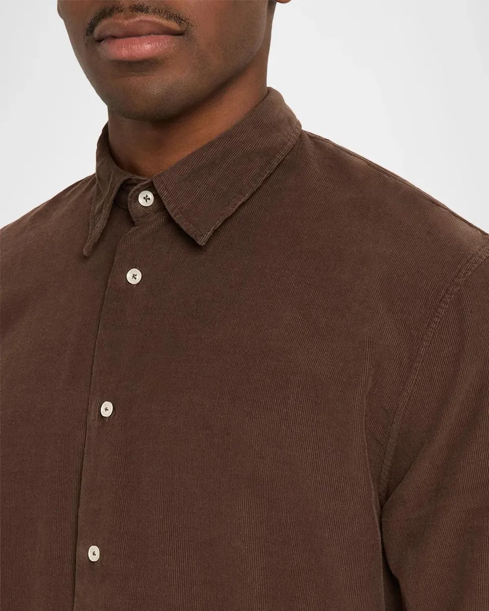 OFFICINE GÉNÉRALE Men's Fine-Wale Corduroy Button-Front Shirt | Thumbnail 5 OFFICINE GÉNÉRALE Men's Fine-Wale Corduroy Button-Front Shirt | Thumbnail 5