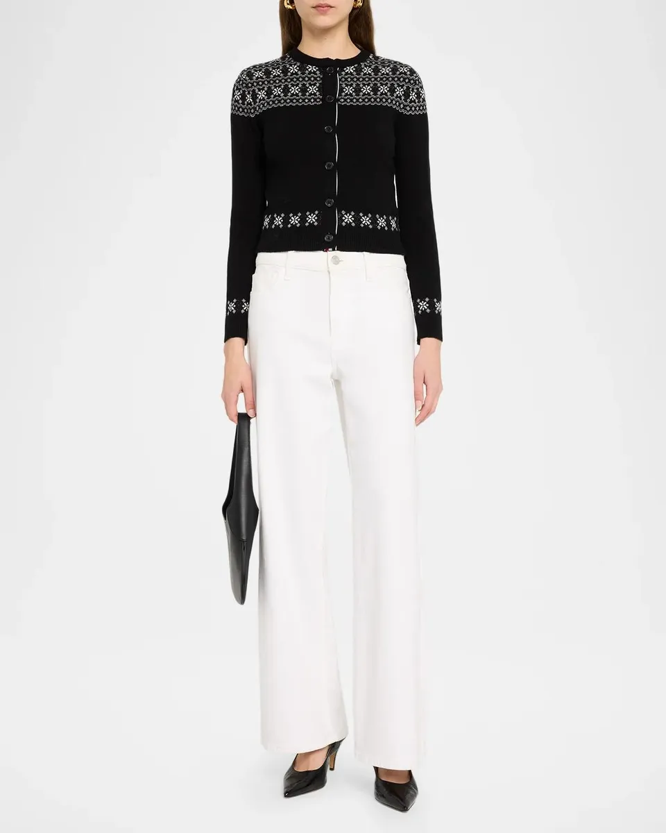 Thom Browne Icelandic Fair Isle Cashmere Crewneck Cardigan | Thumbnail 2 Thom Browne Icelandic Fair Isle Cashmere Crewneck Cardigan | Thumbnail 2