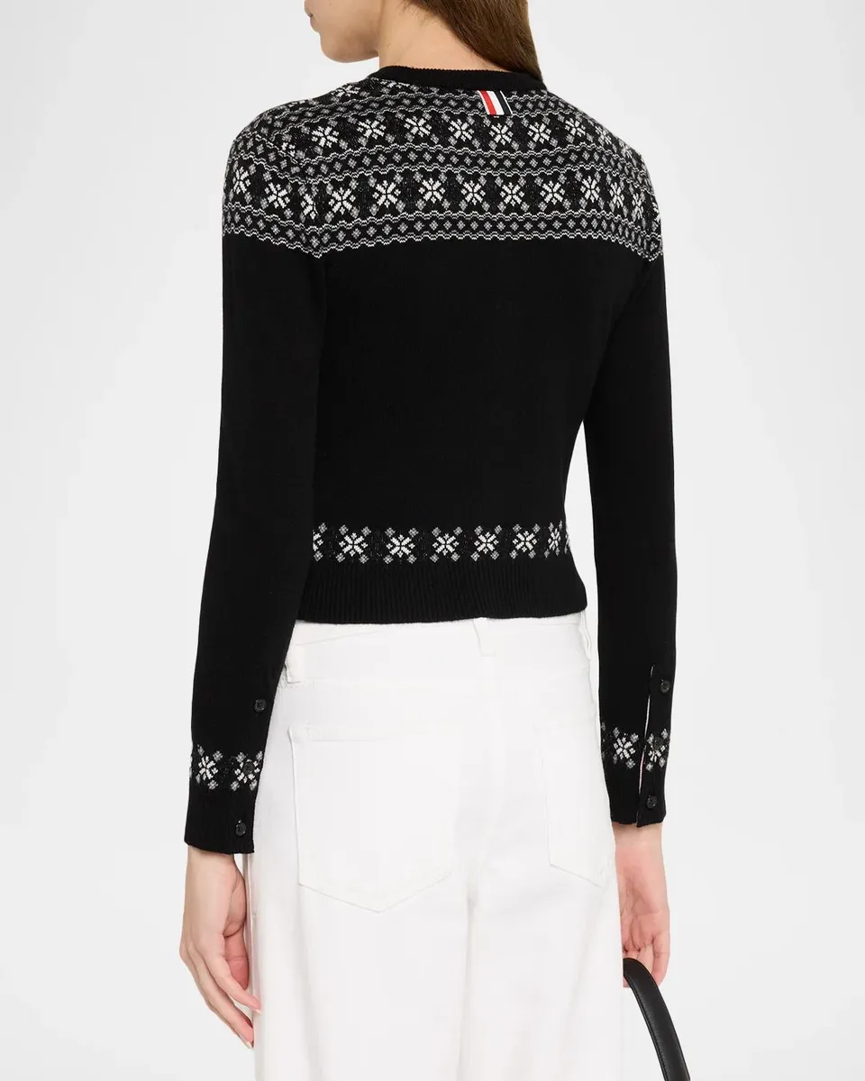 Thom Browne Icelandic Fair Isle Cashmere Crewneck Cardigan | Thumbnail 3 Thom Browne Icelandic Fair Isle Cashmere Crewneck Cardigan | Thumbnail 3