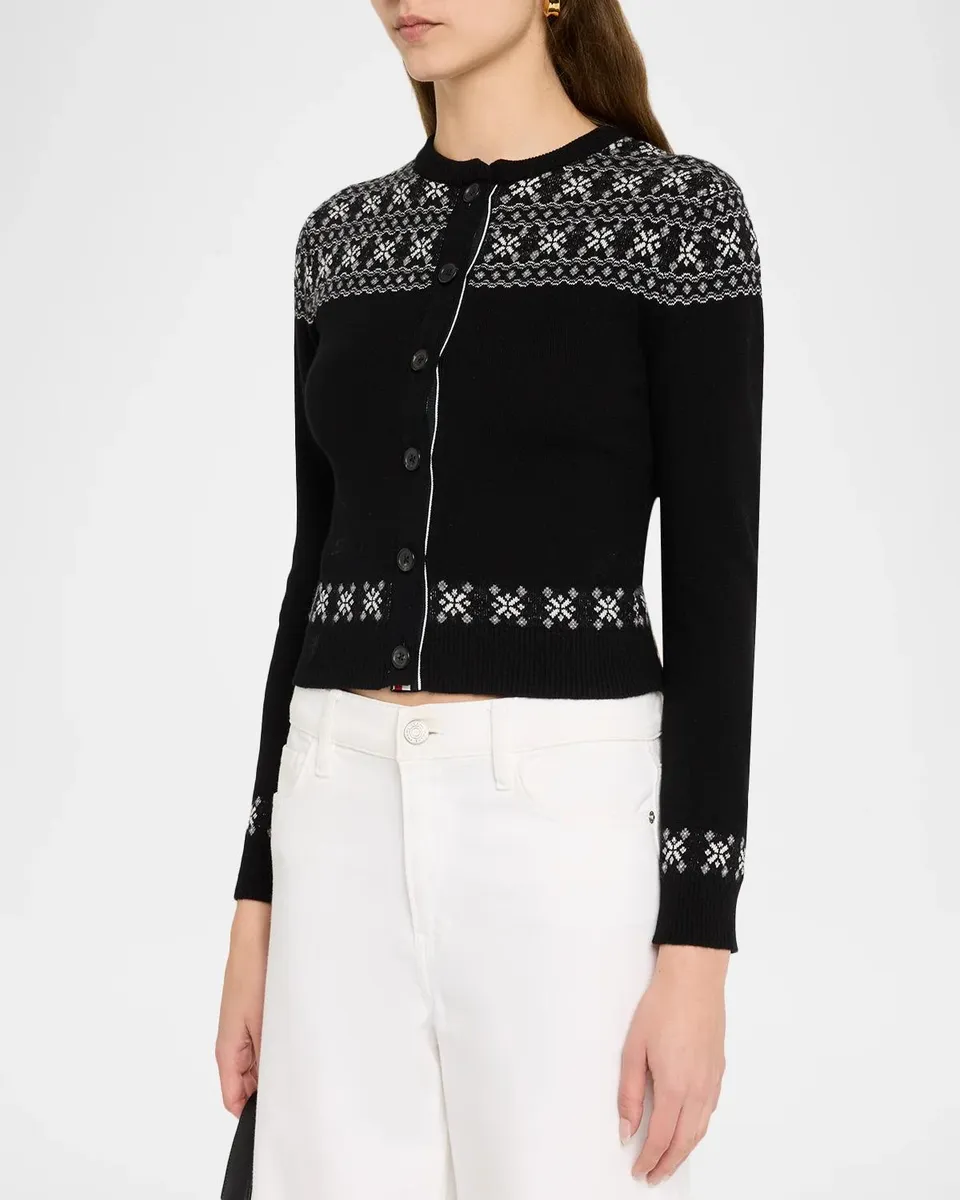 Thom Browne Icelandic Fair Isle Cashmere Crewneck Cardigan | Thumbnail 4 Thom Browne Icelandic Fair Isle Cashmere Crewneck Cardigan | Thumbnail 4