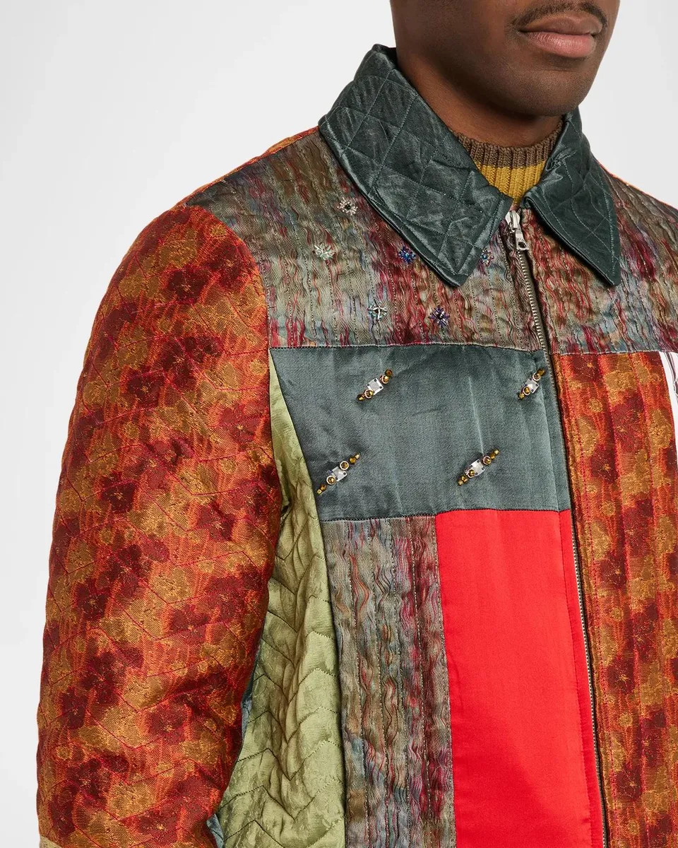 Dries Van Noten Men's Vernons Patchwork Quilted Shirt Jacket | Thumbnail 5
