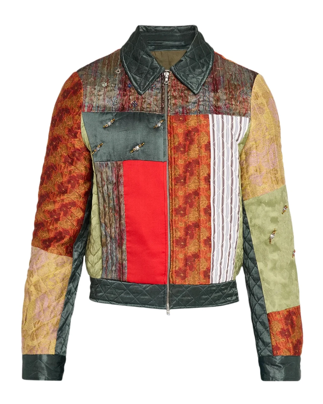 Dries Van Noten Men's Vernons Patchwork Quilted Shirt Jacket