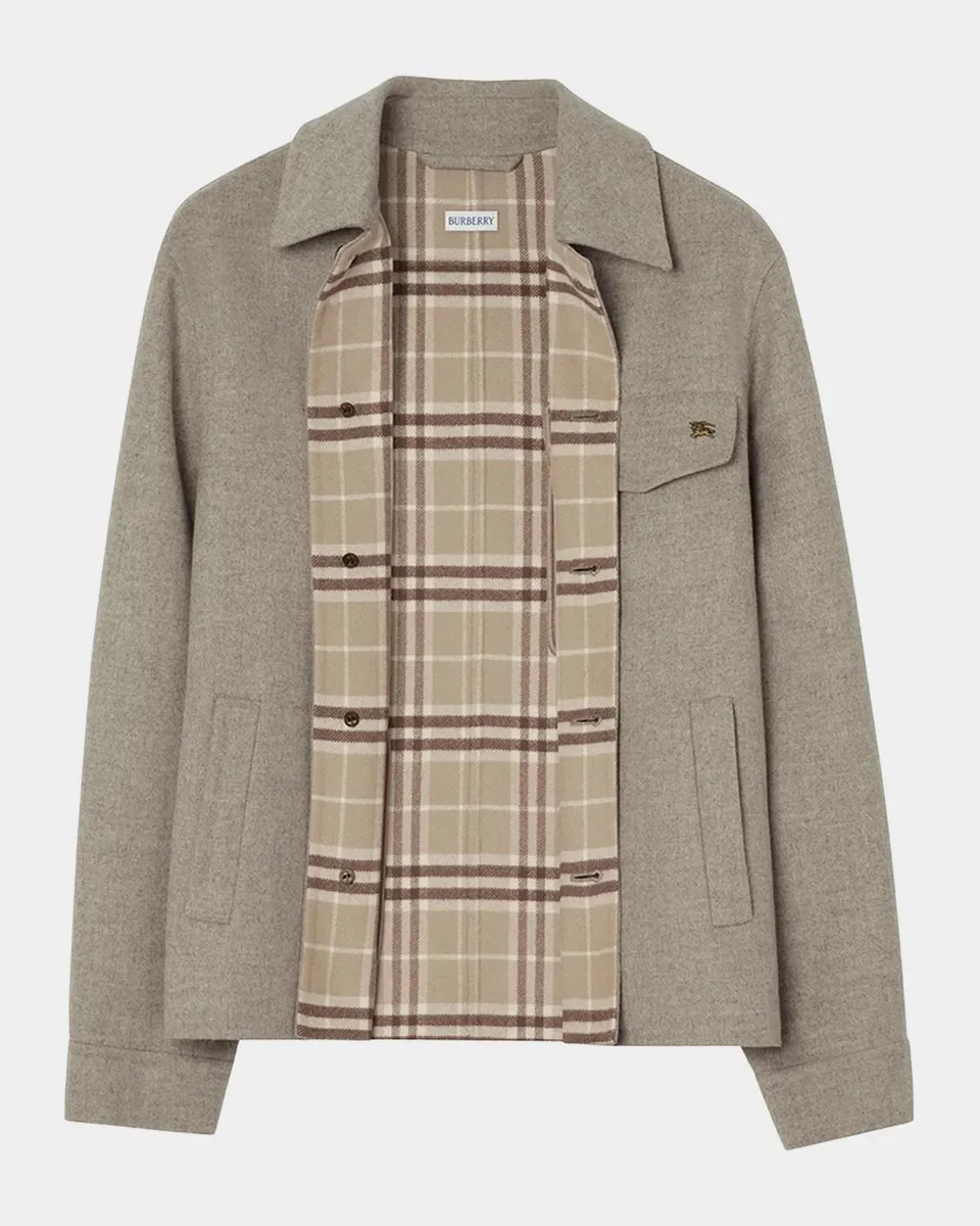 Burberry Men's Thorn Double-Face Wool Overshirt | Thumbnail 2 Burberry Men's Thorn Double-Face Wool Overshirt | Thumbnail 2