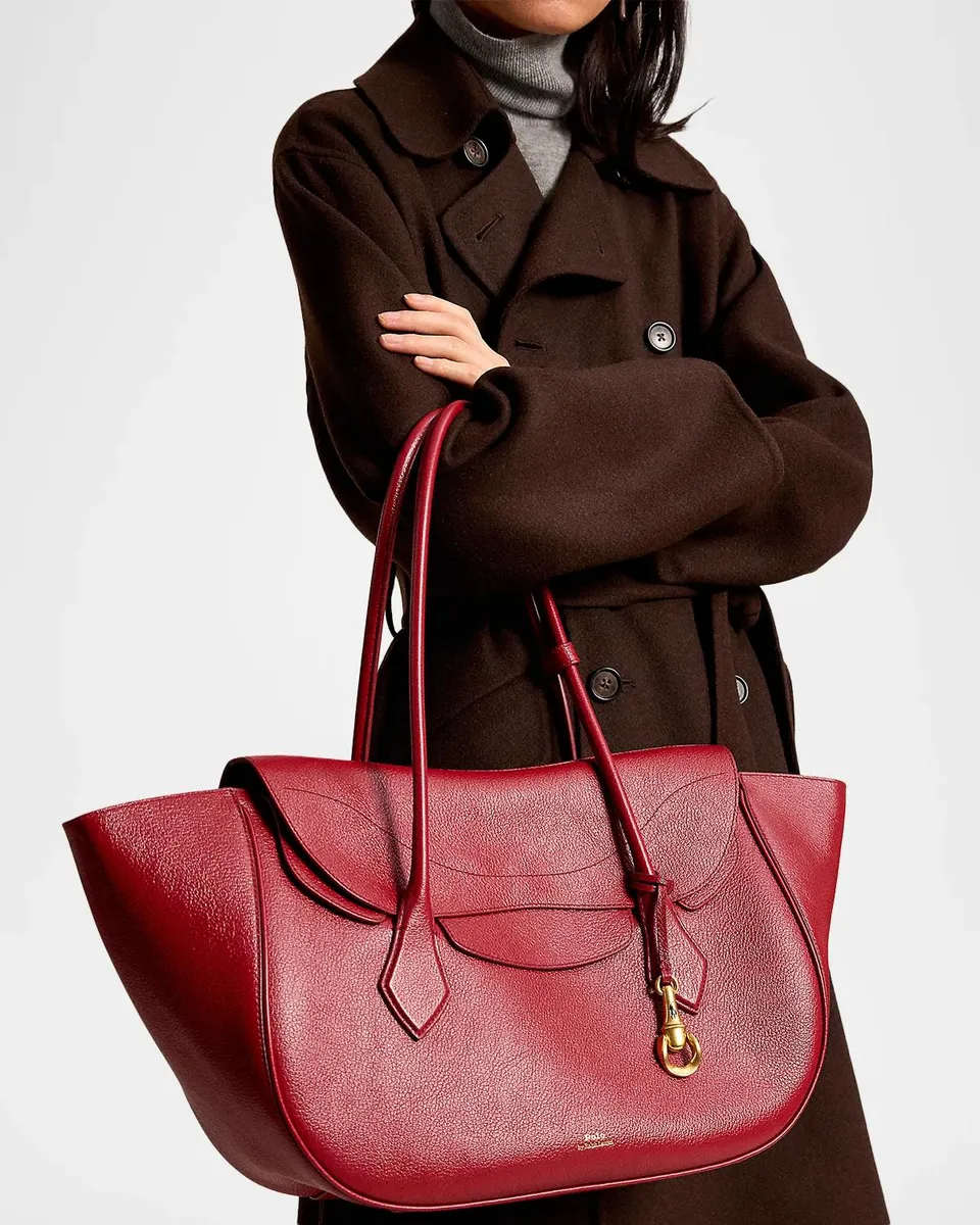 Polo Ralph Lauren Polo Blazer Large Grain Leather Shoulder Bag | Thumbnail 2