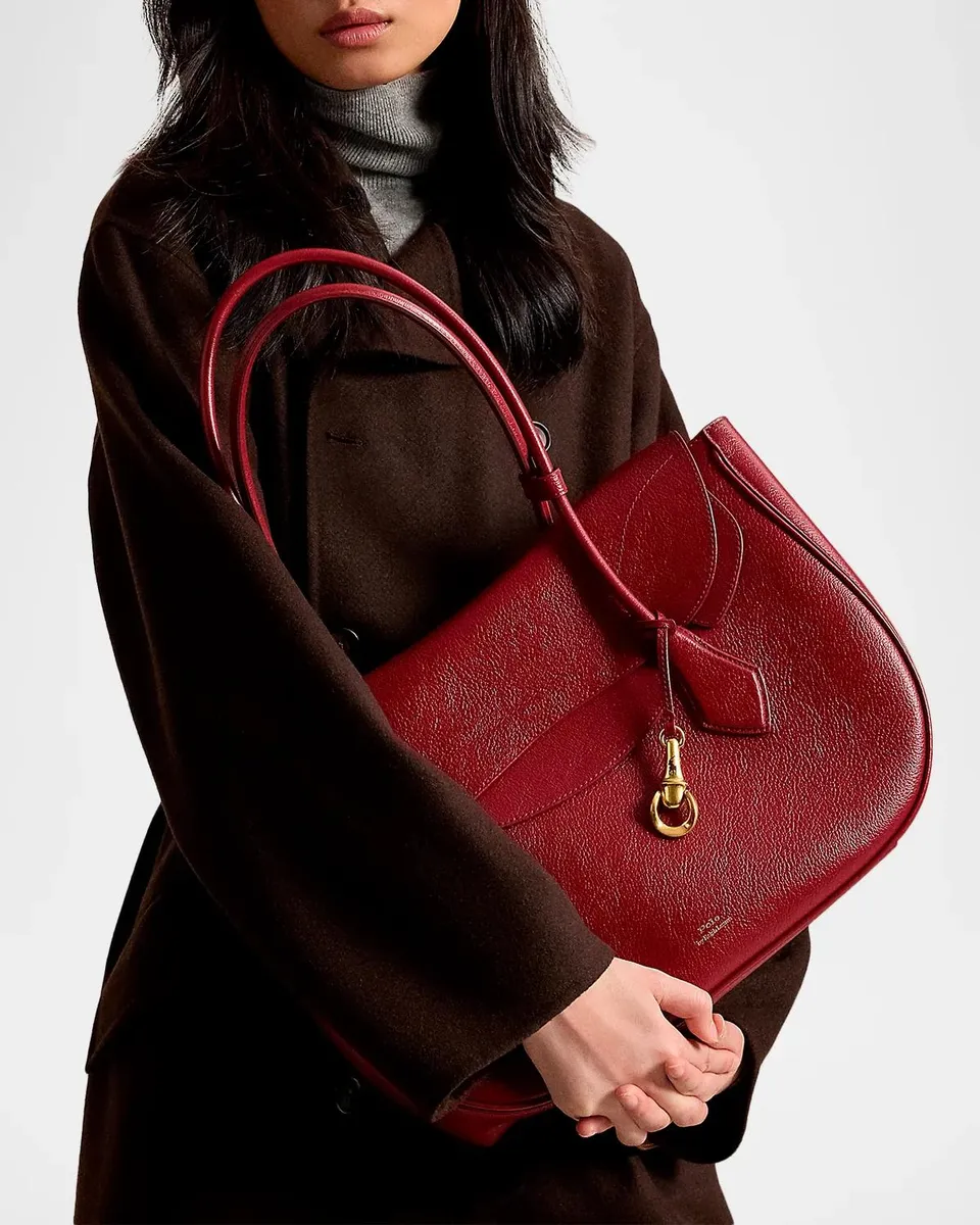 Polo Ralph Lauren Polo Blazer Large Grain Leather Shoulder Bag | Thumbnail 5
