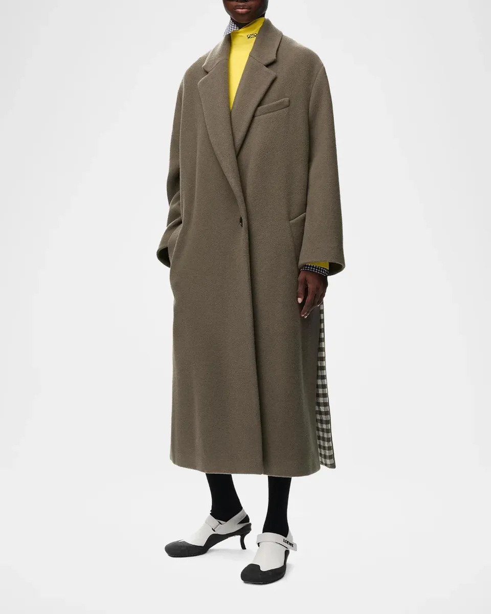 Loewe Gingham Cashmere Single-Breasted Coat | Thumbnail 2