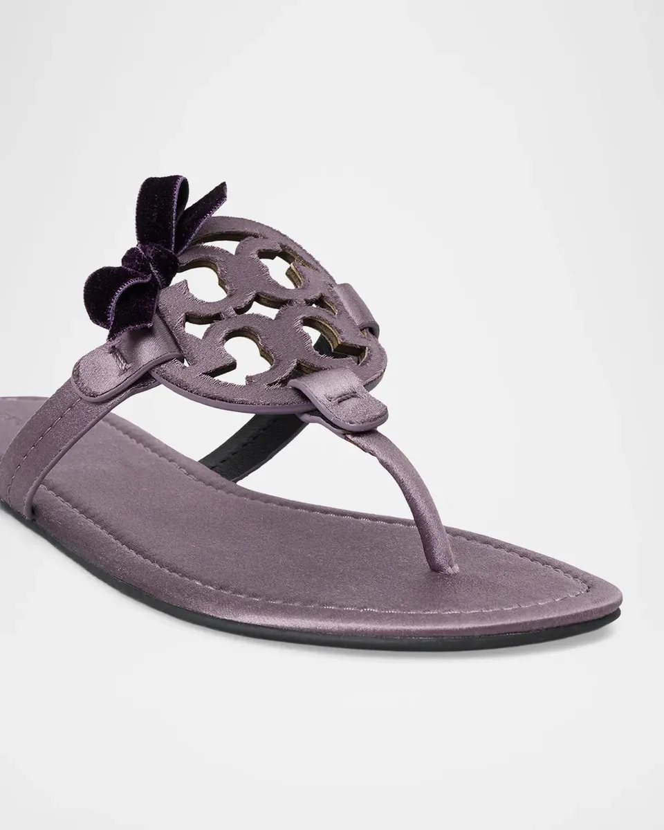 Tory Burch Miller Bow Satin Thong Sandals | Thumbnail 2 Tory Burch Miller Bow Satin Thong Sandals | Thumbnail 2