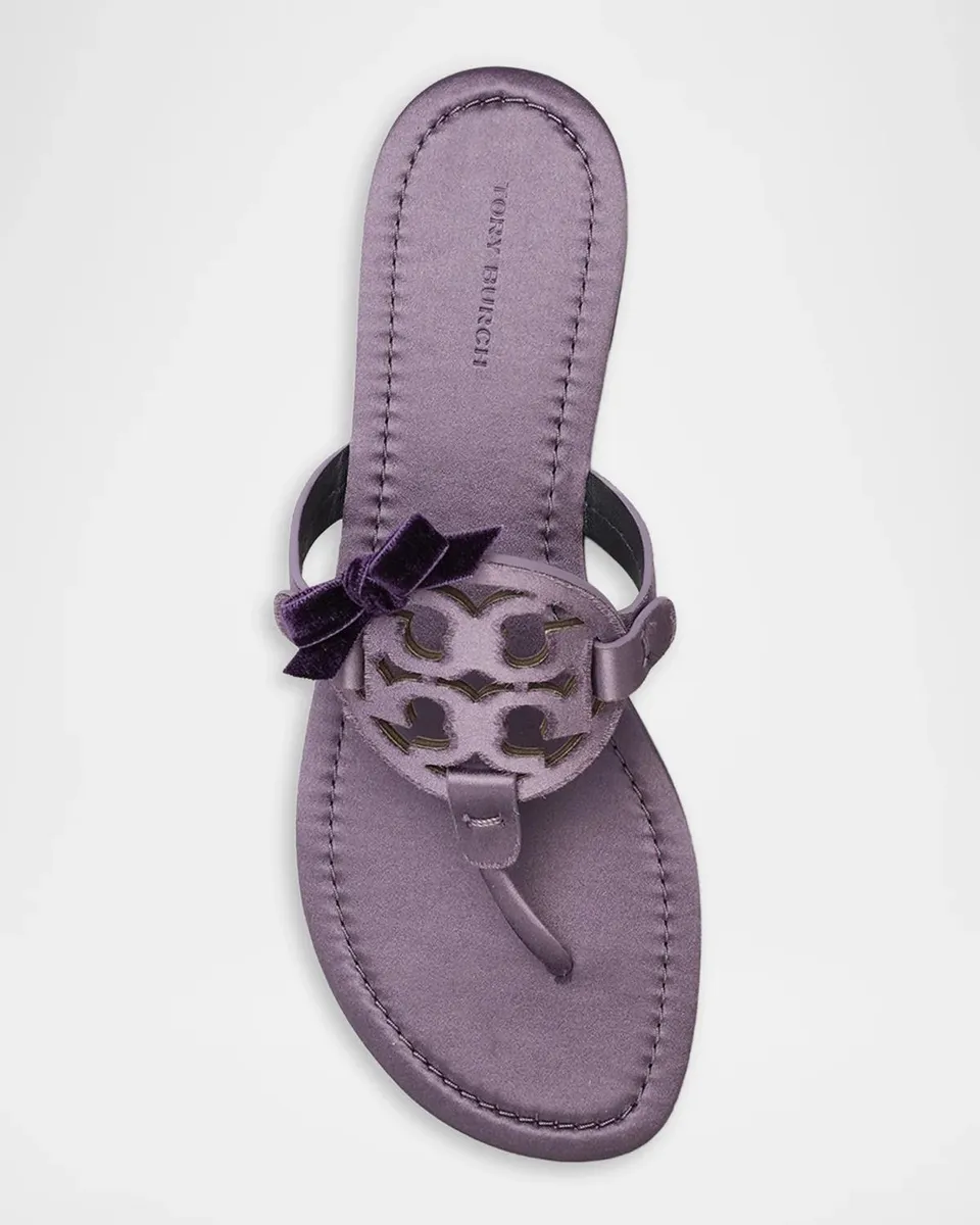 Tory Burch Miller Bow Satin Thong Sandals | Thumbnail 3 Tory Burch Miller Bow Satin Thong Sandals | Thumbnail 3