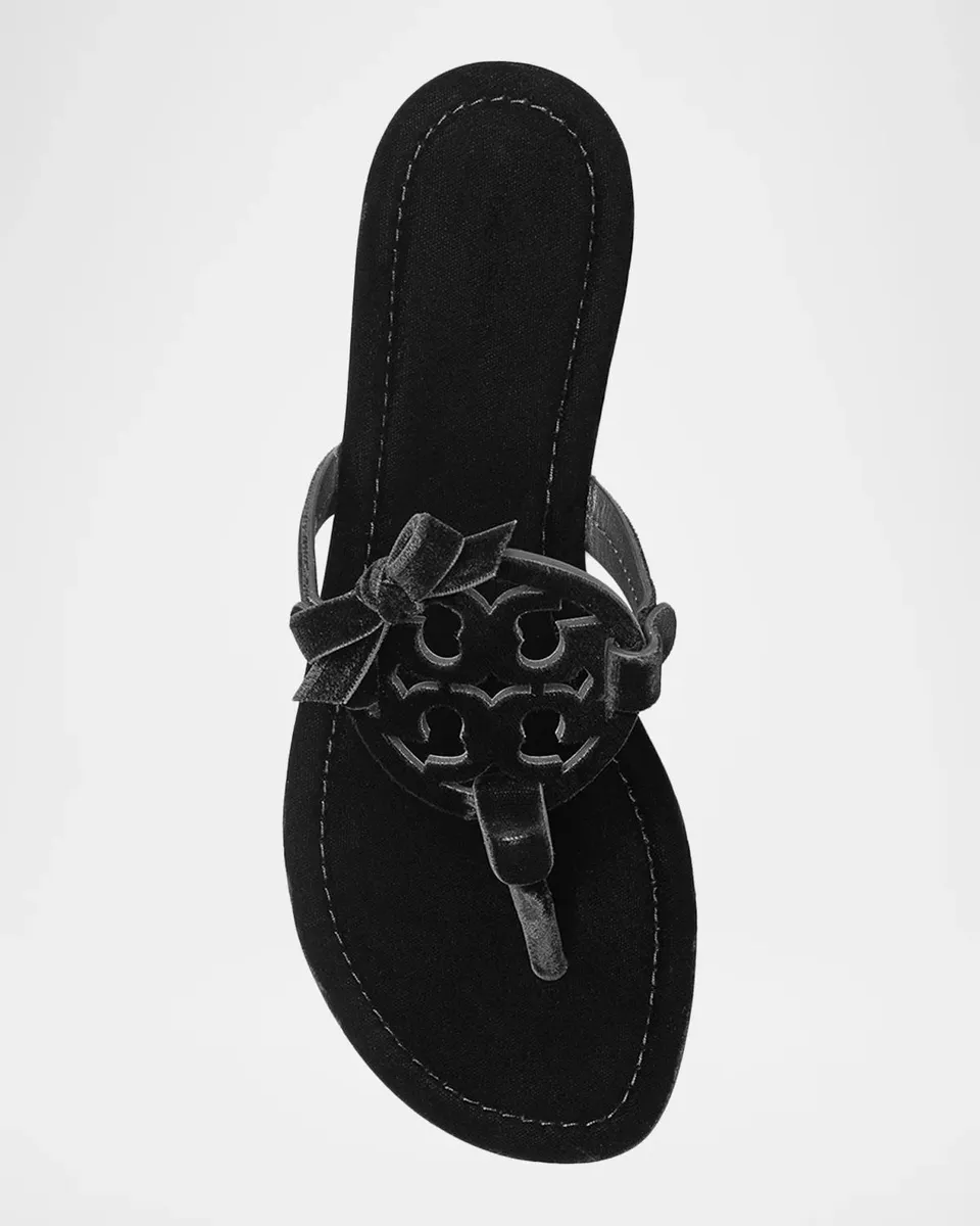 Tory Burch Miller Bow Velvet Thong Sandals | Thumbnail 3 Tory Burch Miller Bow Velvet Thong Sandals | Thumbnail 3