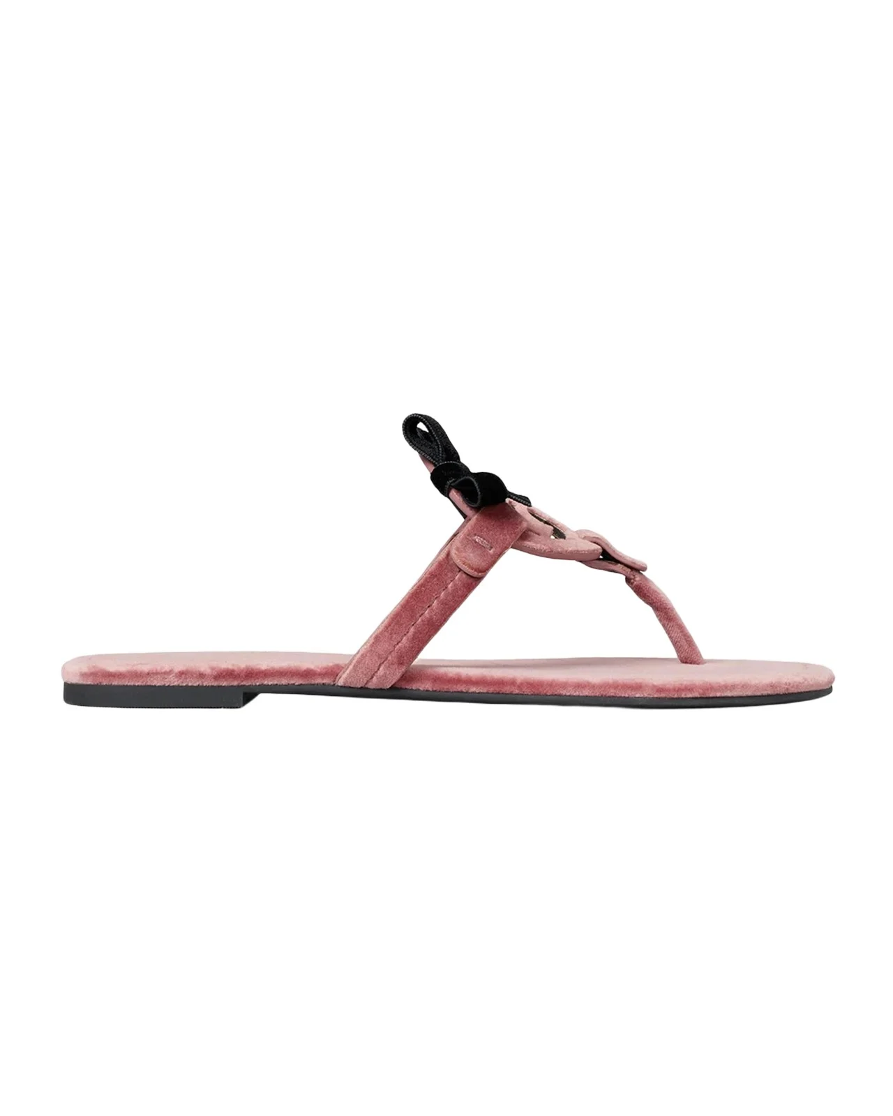 Miller Bow Velvet Thong Sandals