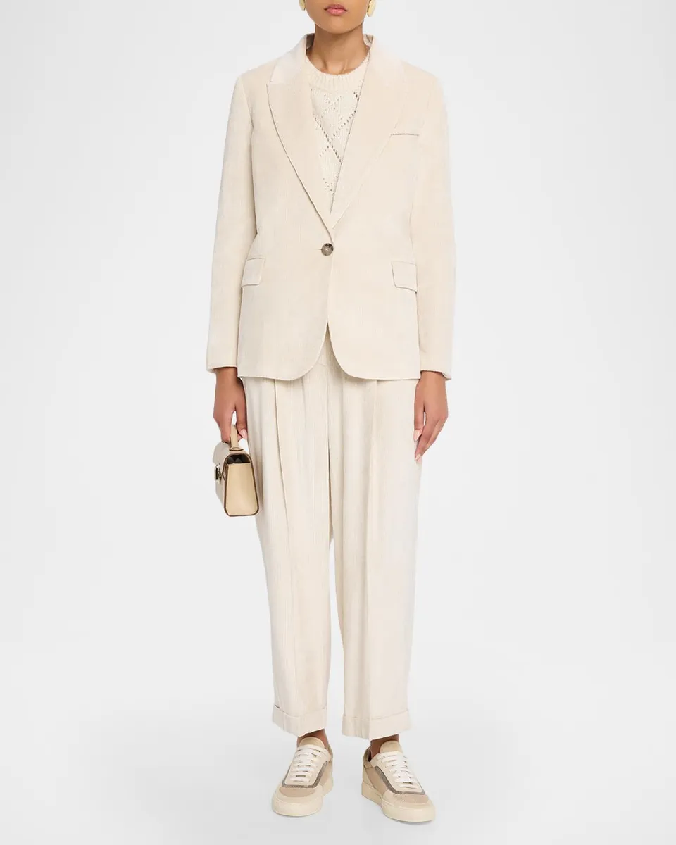 PESERICO Single-Button Corduroy Jacket | Thumbnail 2 PESERICO Single-Button Corduroy Jacket | Thumbnail 2